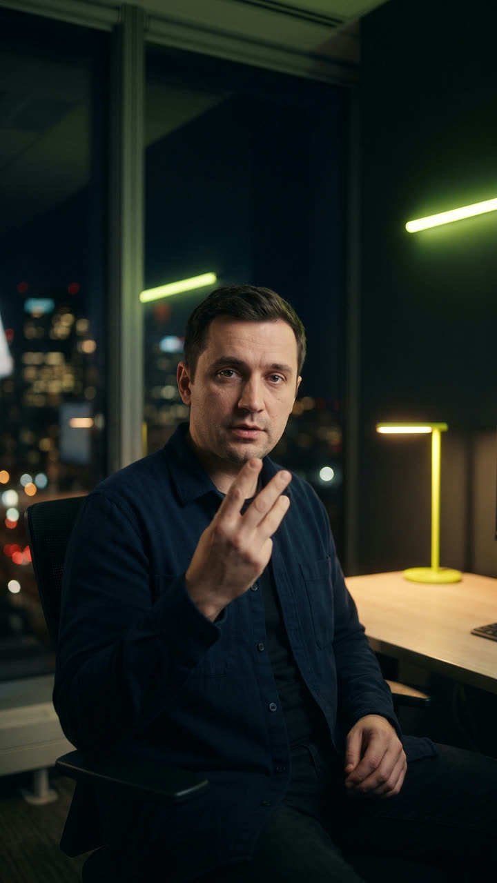 An expert explaining to camera — sample card from the Spy feed